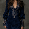 Short Dress with Suede Effect