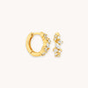 Gold Crystal Cluster Huggie Earrings