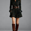 Vintage Red and Brown Checked Mini Dress (Includes belt)